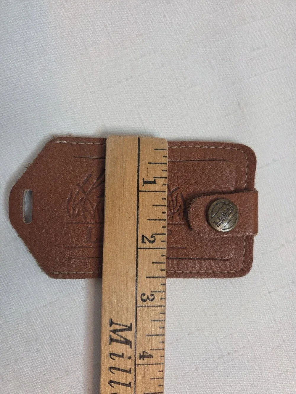 Vintage L.L.Bean Leather Luggage Tag Brown Travel ID Holder